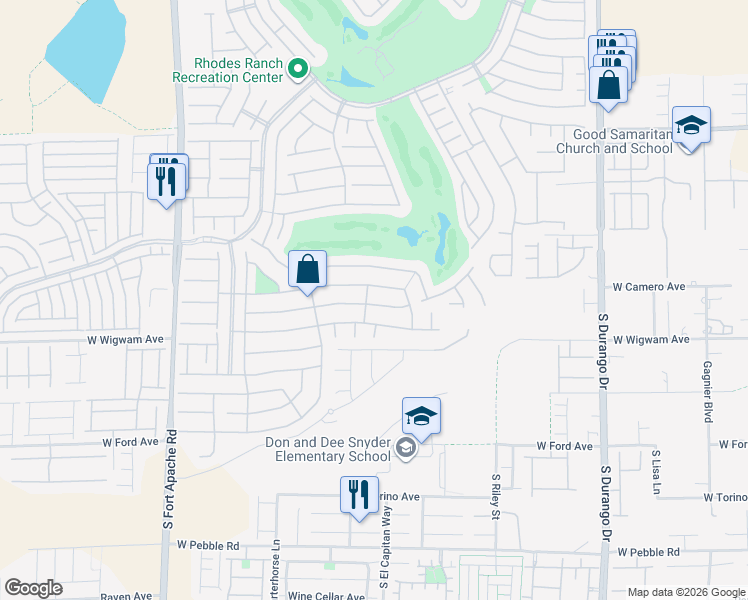 map of restaurants, bars, coffee shops, grocery stores, and more near 64 Island Course Avenue in Las Vegas