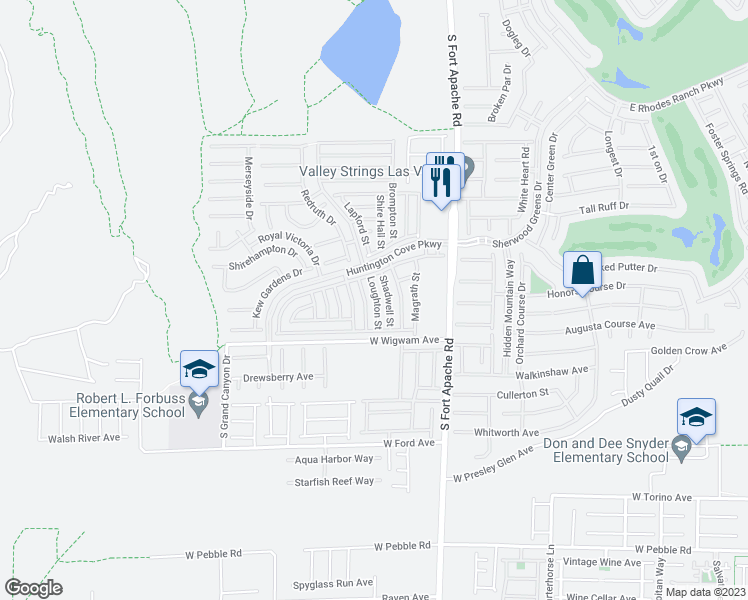 map of restaurants, bars, coffee shops, grocery stores, and more near 703 Loughton Street in Las Vegas