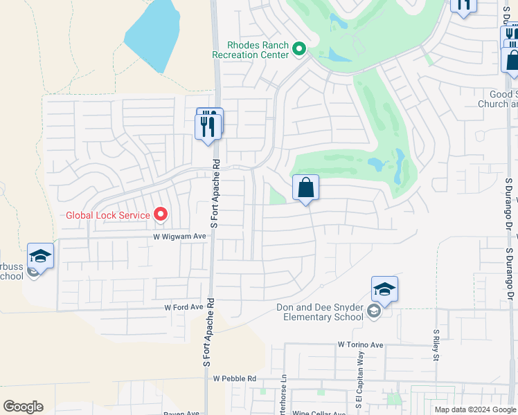 map of restaurants, bars, coffee shops, grocery stores, and more near 707 Orchard Course Drive in Las Vegas