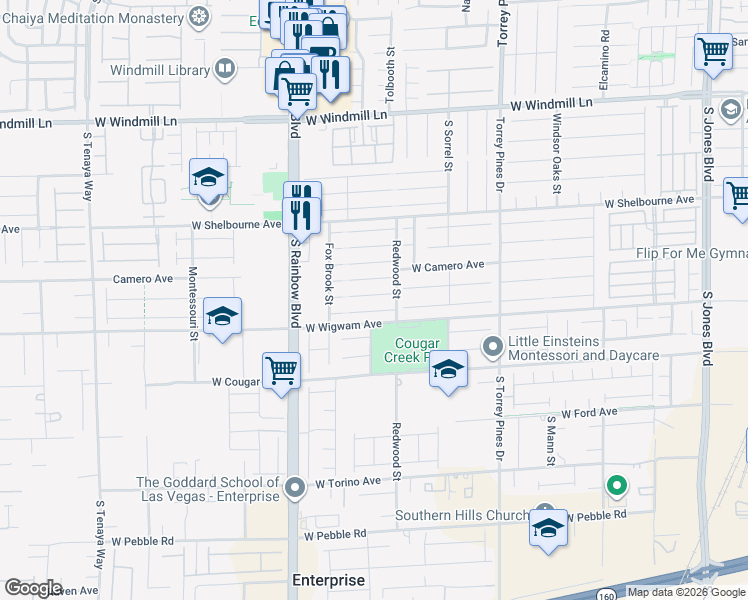 map of restaurants, bars, coffee shops, grocery stores, and more near 6745 Lydian Court in Las Vegas