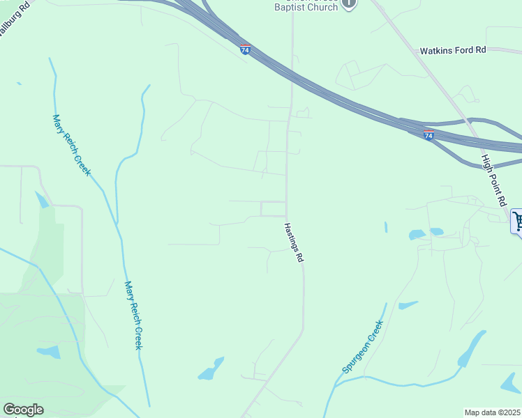 map of restaurants, bars, coffee shops, grocery stores, and more near Odell Drive in Forsyth County