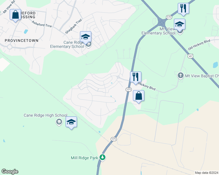 map of restaurants, bars, coffee shops, grocery stores, and more near 915 Beaver Creek Way in Nashville