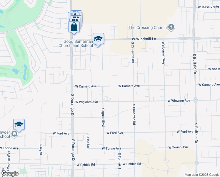 map of restaurants, bars, coffee shops, grocery stores, and more near Gagnier Boulevard in Spring Valley
