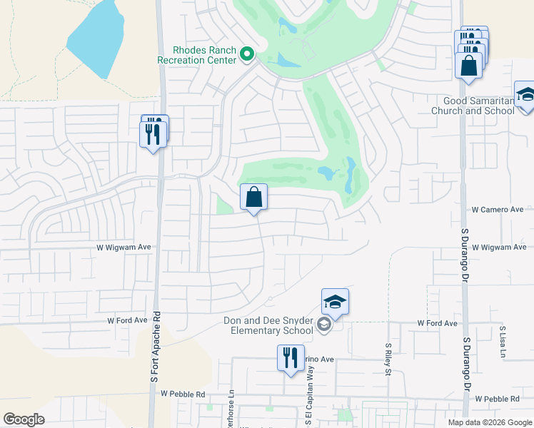 map of restaurants, bars, coffee shops, grocery stores, and more near 119 Honors Course Drive in Las Vegas