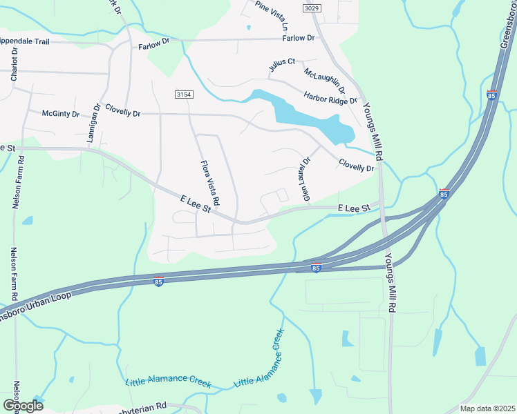 map of restaurants, bars, coffee shops, grocery stores, and more near 101 Chestnut Bend Drive in Greensboro