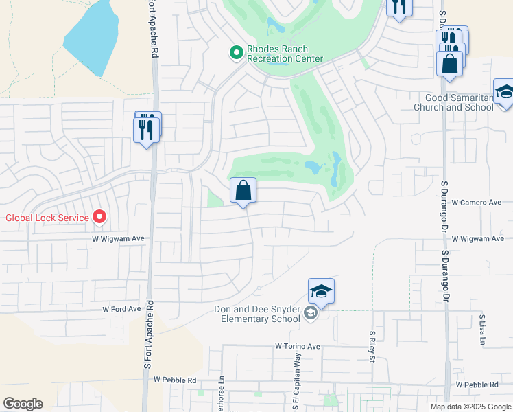 map of restaurants, bars, coffee shops, grocery stores, and more near 119 Honors Course Drive in Las Vegas