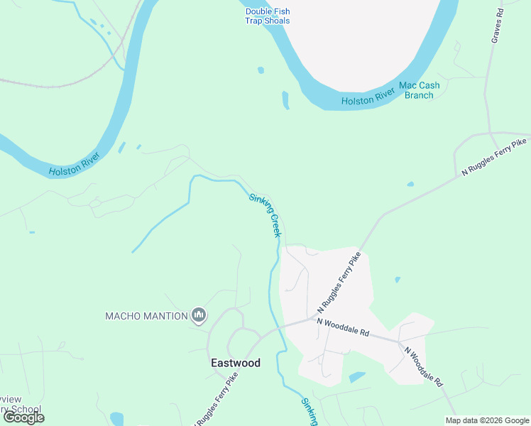 map of restaurants, bars, coffee shops, grocery stores, and more near 708 North Wooddale Road in Knoxville