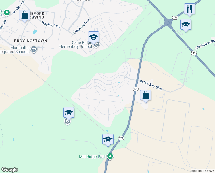 map of restaurants, bars, coffee shops, grocery stores, and more near 1534 Sprucedale Drive in Nashville