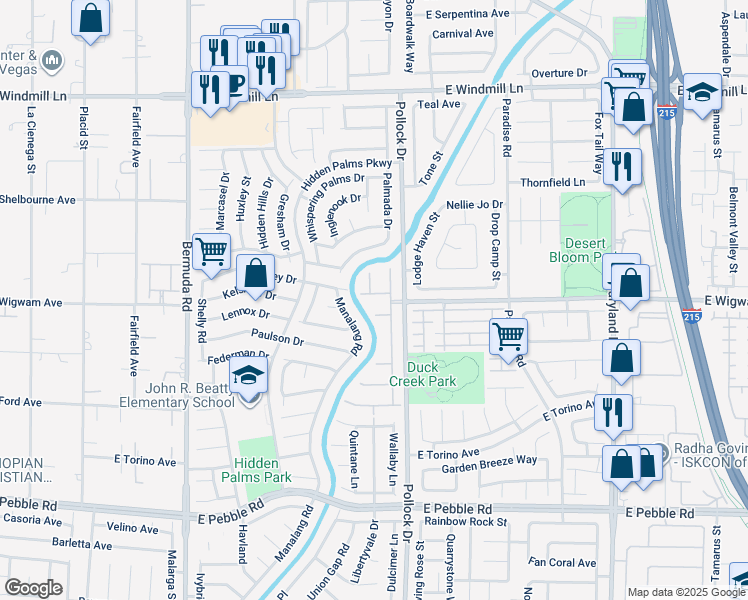 map of restaurants, bars, coffee shops, grocery stores, and more near 745 Diamond Bend Avenue in Las Vegas