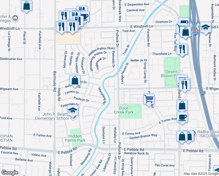 map of restaurants, bars, coffee shops, grocery stores, and more near 745 Diamond Bend Avenue in Las Vegas