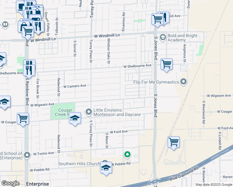 map of restaurants, bars, coffee shops, grocery stores, and more near 6342 White Heron Court in Las Vegas