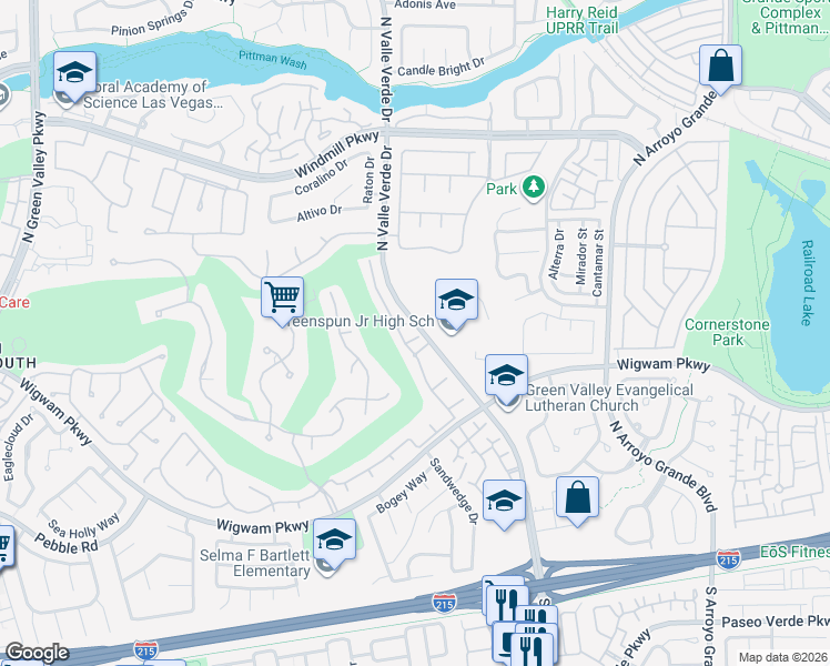 map of restaurants, bars, coffee shops, grocery stores, and more near 1802 Ellisworth Place in Henderson