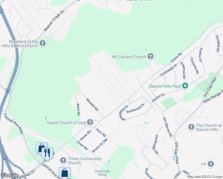 map of restaurants, bars, coffee shops, grocery stores, and more near 6859 Harvest Grove Lane in Knoxville