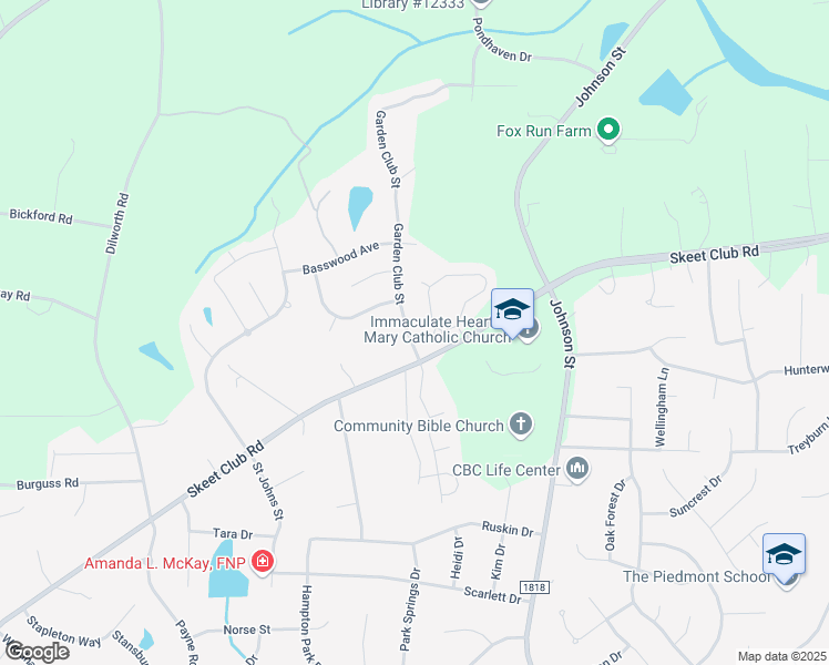 map of restaurants, bars, coffee shops, grocery stores, and more near 4308 Garden Club Street in High Point