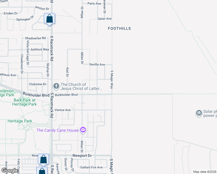 map of restaurants, bars, coffee shops, grocery stores, and more near 220 South Magic Way in Henderson