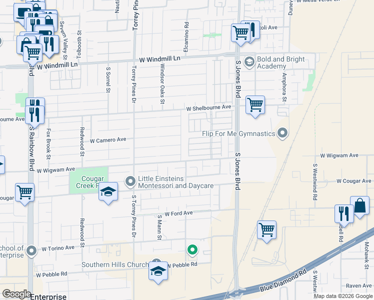 map of restaurants, bars, coffee shops, grocery stores, and more near 8425 Adams Grove Street in Las Vegas