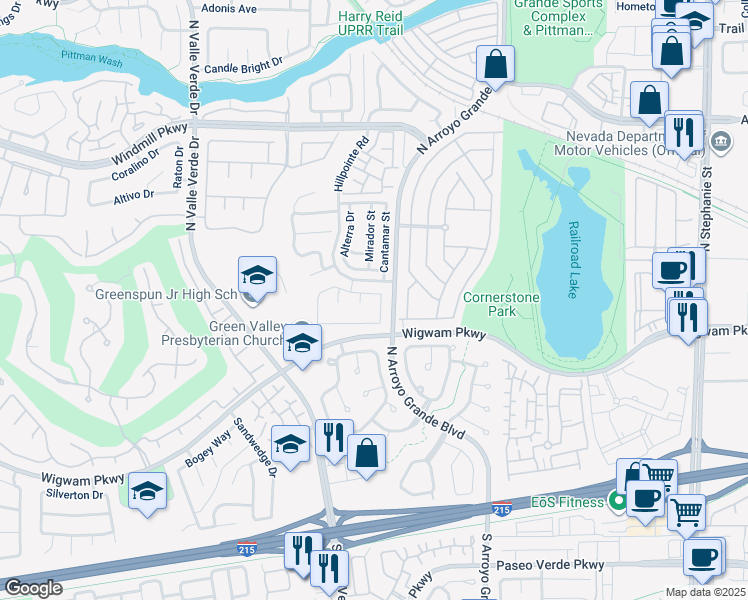 map of restaurants, bars, coffee shops, grocery stores, and more near 133 McLaren Street in Henderson