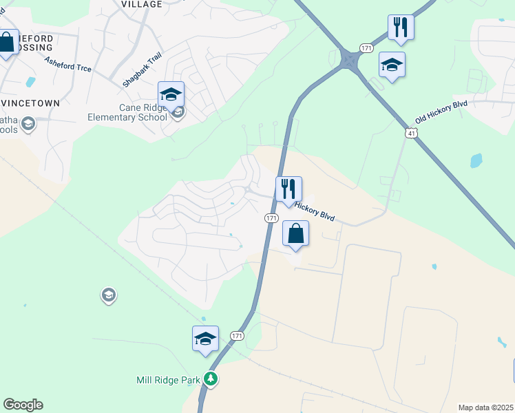 map of restaurants, bars, coffee shops, grocery stores, and more near 811 Lower Park Place in Nashville