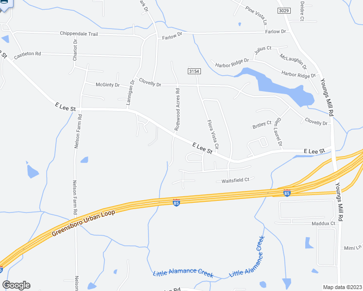 map of restaurants, bars, coffee shops, grocery stores, and more near 3904 East Lee Street in Greensboro