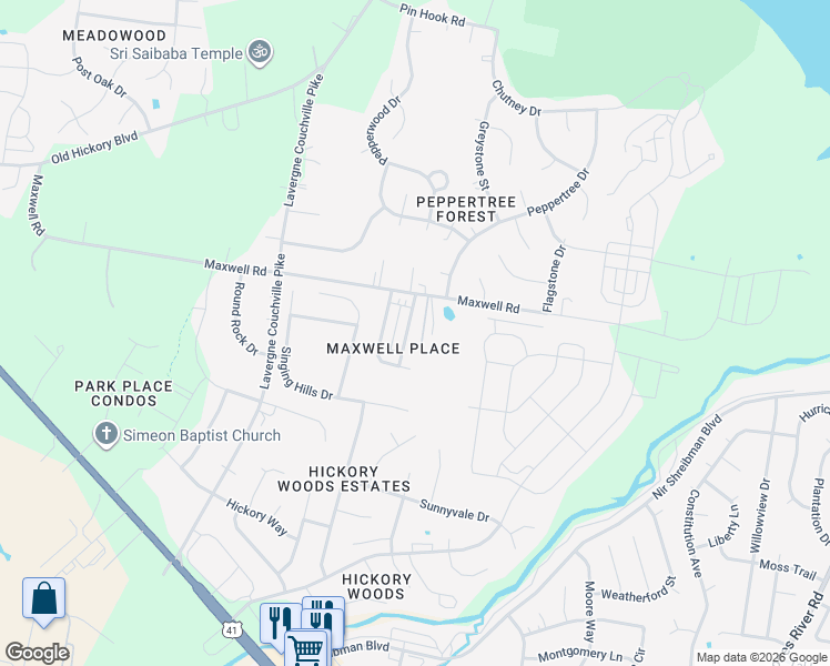 map of restaurants, bars, coffee shops, grocery stores, and more near 216 Maxwell Place in Nashville