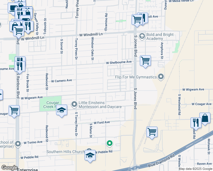 map of restaurants, bars, coffee shops, grocery stores, and more near 8455 Adams Grove Street in Las Vegas