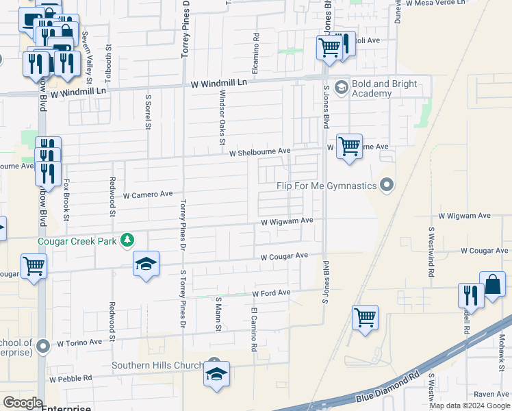 map of restaurants, bars, coffee shops, grocery stores, and more near 8455 Adams Grove Street in Las Vegas