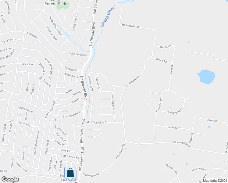 map of restaurants, bars, coffee shops, grocery stores, and more near Mardi Gras Drive in La Vergne