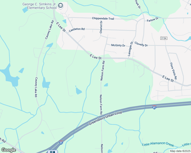 map of restaurants, bars, coffee shops, grocery stores, and more near 2508 Nelson Farm Road in Greensboro