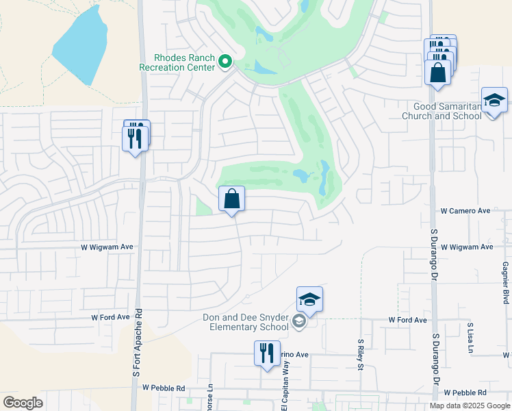map of restaurants, bars, coffee shops, grocery stores, and more near 100 Honors Course Drive in Las Vegas