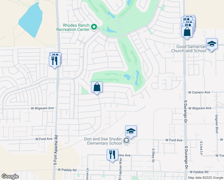 map of restaurants, bars, coffee shops, grocery stores, and more near 107 Crooked Putter Drive in Las Vegas
