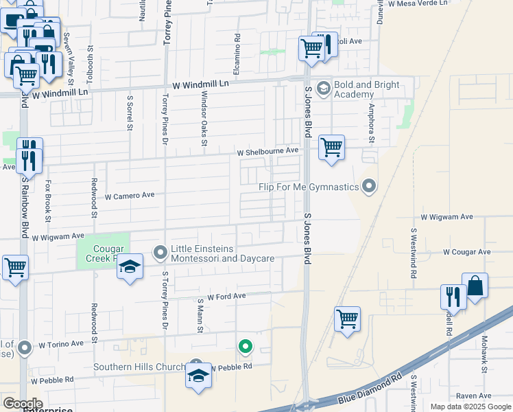 map of restaurants, bars, coffee shops, grocery stores, and more near 6252 Glimmering Light Avenue in Las Vegas