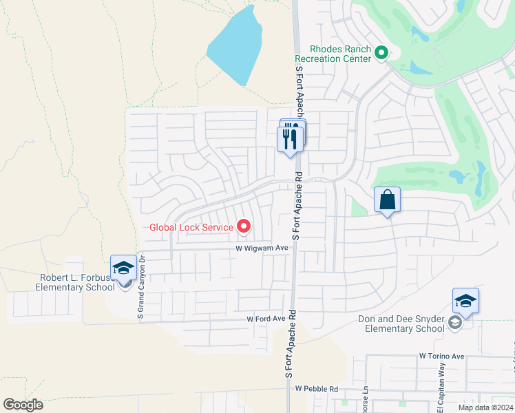 map of restaurants, bars, coffee shops, grocery stores, and more near 657 Wallington Estate Street in Las Vegas