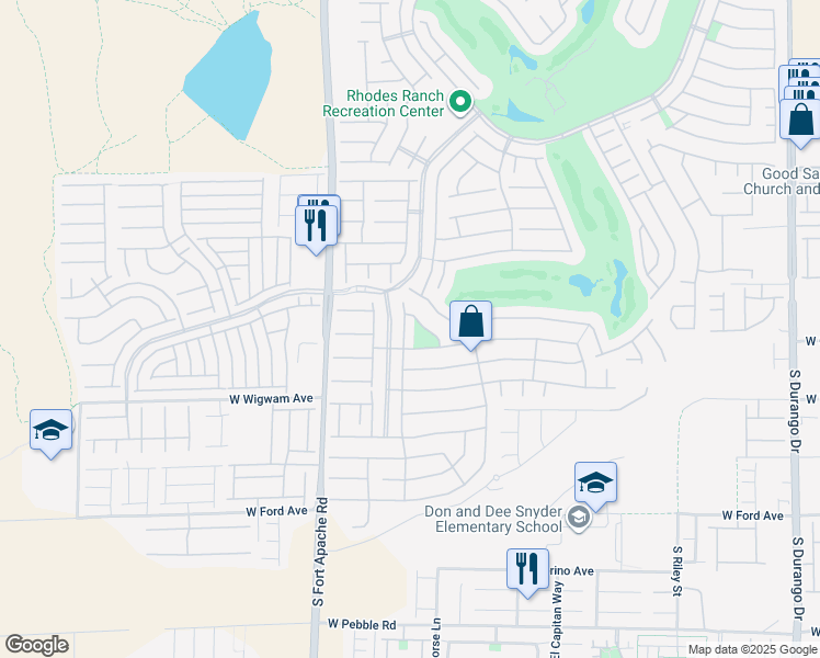 map of restaurants, bars, coffee shops, grocery stores, and more near 664 Orchard Course Drive in Las Vegas