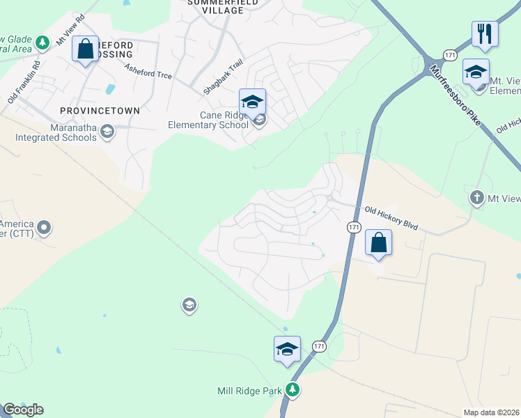 map of restaurants, bars, coffee shops, grocery stores, and more near 1501 Sprucedale Drive in Nashville