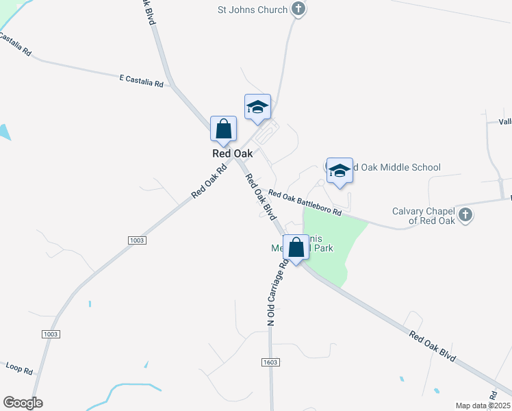 map of restaurants, bars, coffee shops, grocery stores, and more near 8134 Red Oak Boulevard in Rocky Mount