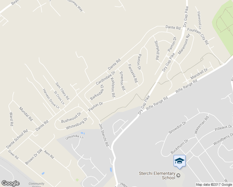 map of restaurants, bars, coffee shops, grocery stores, and more near 6716 Kohlston Road in Knoxville