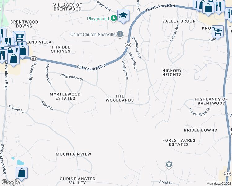 map of restaurants, bars, coffee shops, grocery stores, and more near in Nashville