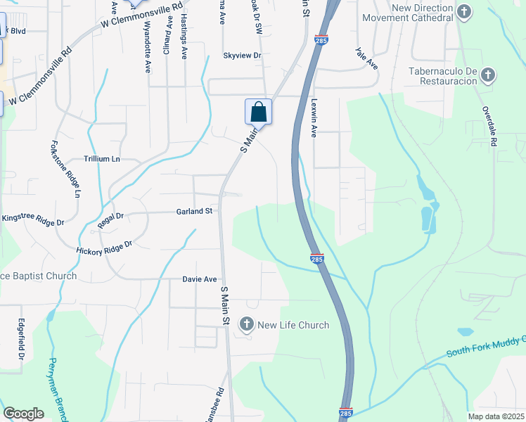 map of restaurants, bars, coffee shops, grocery stores, and more near 198 Southview Drive in Winston-Salem