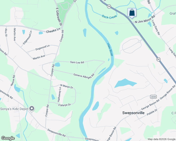 map of restaurants, bars, coffee shops, grocery stores, and more near 2035 Kitty Court in Graham