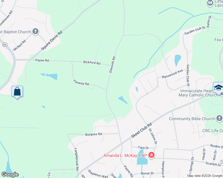 map of restaurants, bars, coffee shops, grocery stores, and more near 302 Dillworth Road in Kernersville