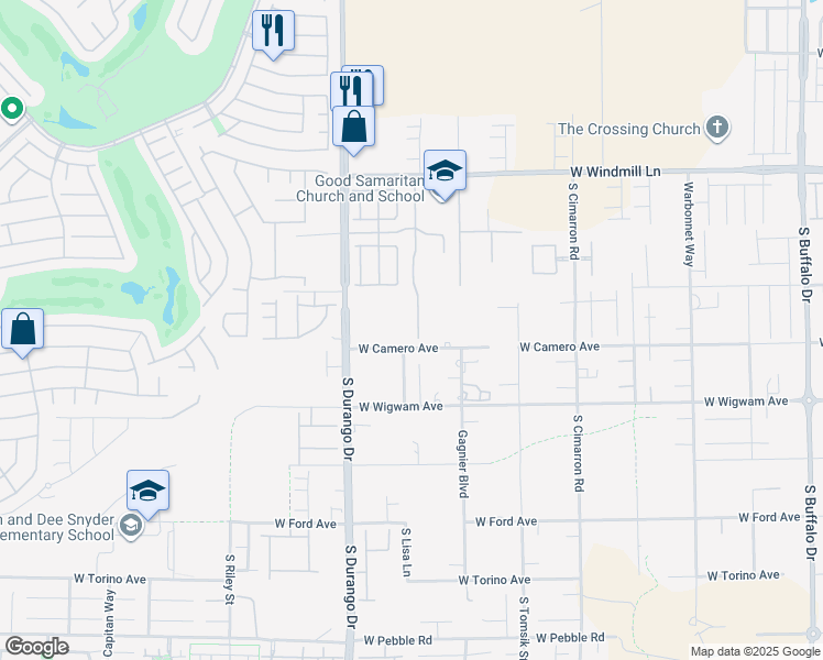 map of restaurants, bars, coffee shops, grocery stores, and more near 8377 Sweetwater Creek Way in Las Vegas