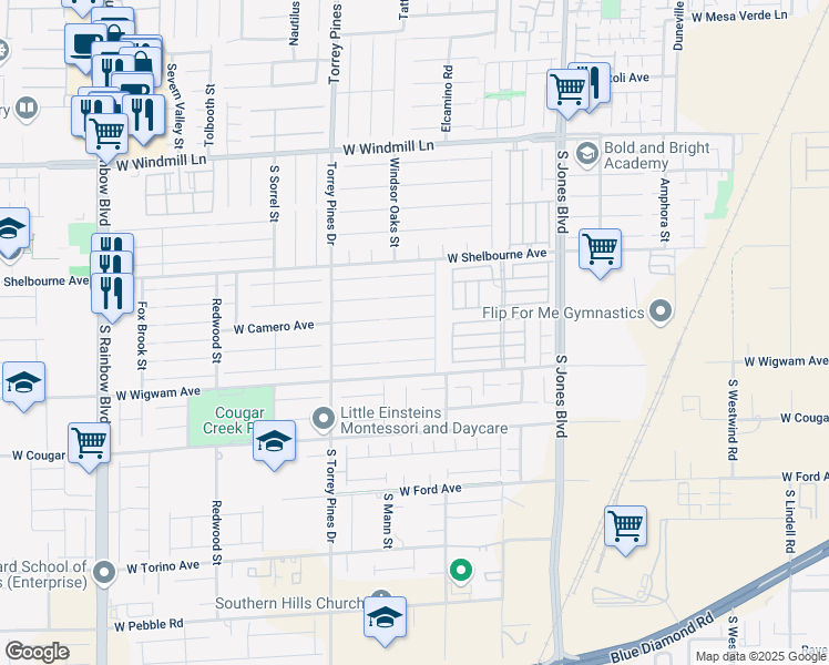 map of restaurants, bars, coffee shops, grocery stores, and more near 6342 White Heron Court in Las Vegas