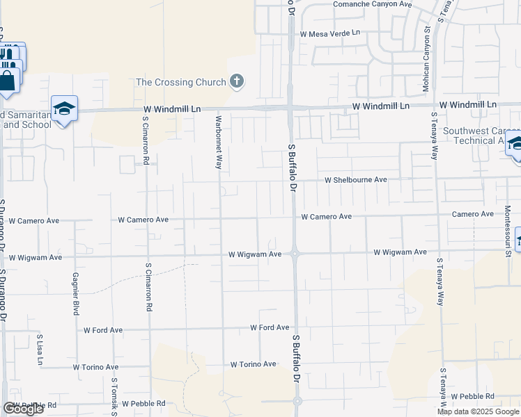 map of restaurants, bars, coffee shops, grocery stores, and more near 8378 South Miller Lane in Las Vegas