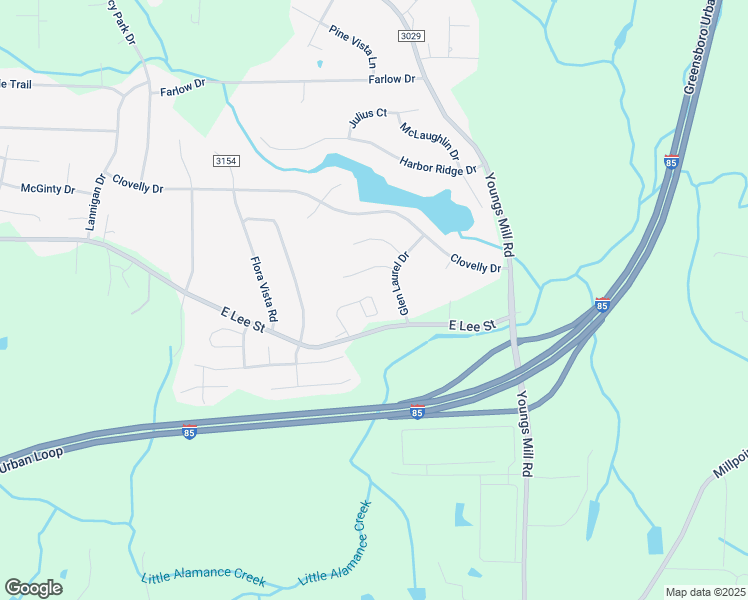 map of restaurants, bars, coffee shops, grocery stores, and more near 143 Chestnut Bend Drive in Greensboro