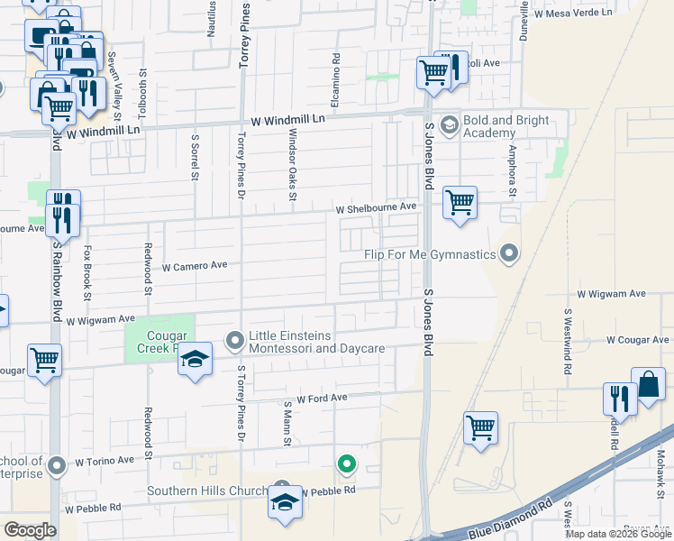 map of restaurants, bars, coffee shops, grocery stores, and more near 8425 Adams Grove Street in Las Vegas
