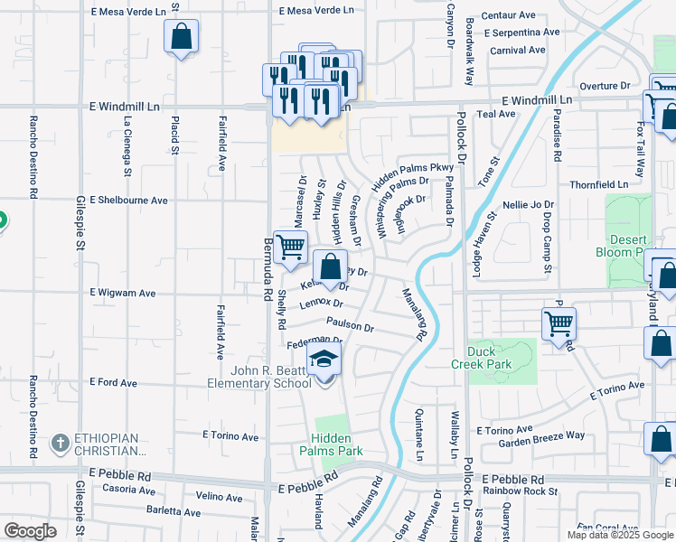 map of restaurants, bars, coffee shops, grocery stores, and more near 561 Macbrey Drive in Las Vegas