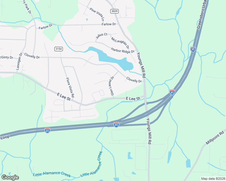 map of restaurants, bars, coffee shops, grocery stores, and more near 2421 Glen Laurel Drive in Greensboro