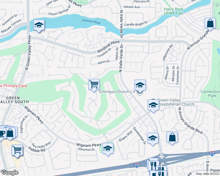 map of restaurants, bars, coffee shops, grocery stores, and more near 174 Wentworth Drive in Henderson