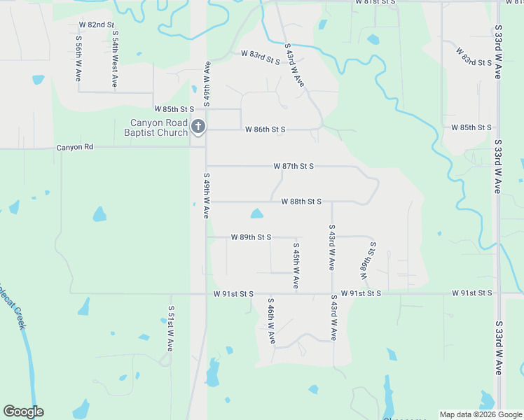 map of restaurants, bars, coffee shops, grocery stores, and more near 4584 West 88th Street South in Tulsa