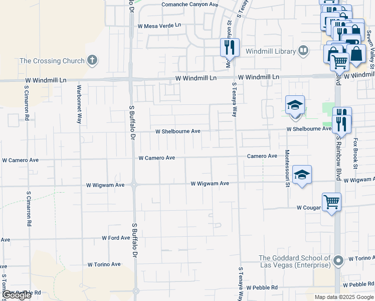 map of restaurants, bars, coffee shops, grocery stores, and more near 8374 Belize Creek Court in Las Vegas
